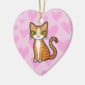 Ontwerp uw eigen Cartoon kat (liefdesharten) Keramisch Ornament (Links)
