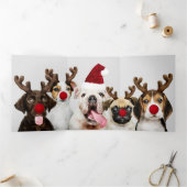 Ontwerp uw eigen drie foto's op maat drieluik wenskaart (Binnen)