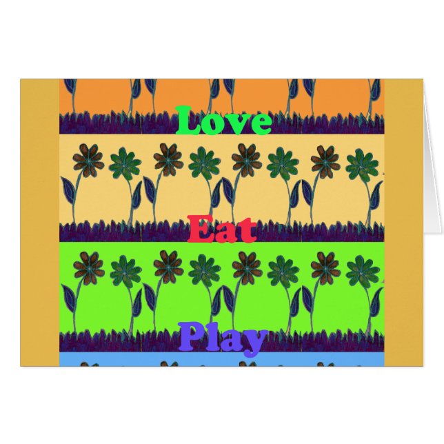 Ontwerp uw eigen Eat Love en Play Kaart (Voorkant Horizontaal)