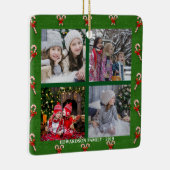 Ontwerp uw eigen familiefoto collage kerstmis keramisch ornament (Rechts)