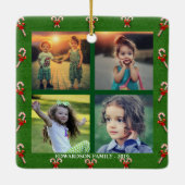Ontwerp uw eigen familiefoto collage kerstmis keramisch ornament (Achterkant)