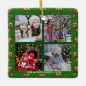 Ontwerp uw eigen familiefoto collage kerstmis keramisch ornament (Voorkant)