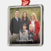 Ontwerp uw eigen familiefoto Kerstmis Metalen Ornament (Links)