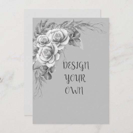 Ontwerp uw eigen Floral Uitnodiging (Voorkant / Achterkant)