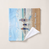 Ontwerp uw eigen foto badhanddoek set aangepaste t bad handdoek (Wasdoekje)