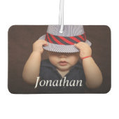 Ontwerp uw eigen foto en naam op maat luchtverfrisser (Achterkant)