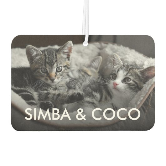 Ontwerp uw eigen foto en naam van huisdieren op ma luchtverfrisser (Achterkant)