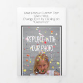 Ontwerp uw eigen foto en tekst op maat drieluik wenskaart (Cover)