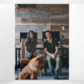 Ontwerp uw eigen foto en tekst op maat drieluik wenskaart (Binnenkant midden)