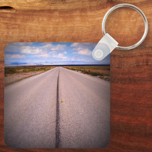 Ontwerp uw eigen foto met twee zijden sleutelhanger (Achterkant)