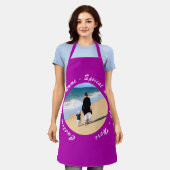 Ontwerp uw eigen foto-Schort met aangepaste tekst Schort (Gedragen)