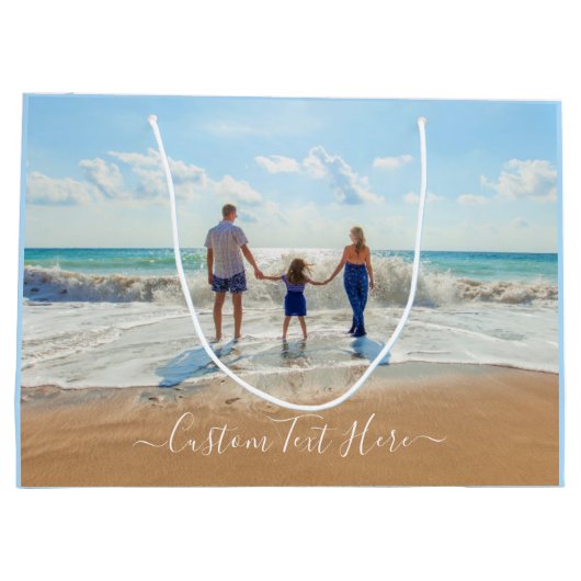 Ontwerp uw eigen fotocadeautas met aangepaste teks groot cadeauzakje (Achterkant)