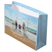 Ontwerp uw eigen fotocadeautas met aangepaste teks groot cadeauzakje (Voorkant Gekanteld)