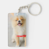 Ontwerp uw eigen fotocollage van het huisdierengeh sleutelhanger (achterkant)