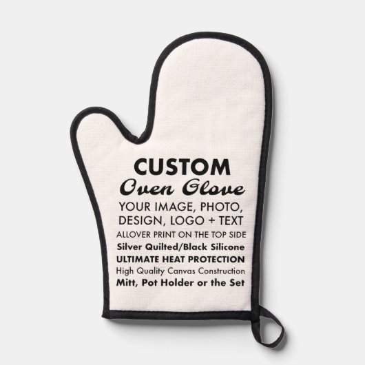 Ontwerp uw eigen gepersonaliseerde canvas ovenhand ovenwant (Voorkant)