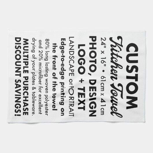 Ontwerp uw eigen gepersonaliseerde keukenhanddoek (Horizontaal)