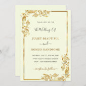 Ontwerp uw eigen gouden bruiloft uitnodiging Sjabl (Voorkant / Achterkant)