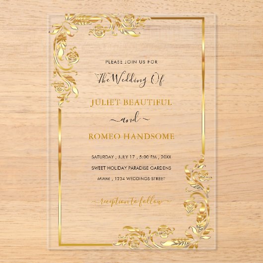 Ontwerp uw eigen gouden bruiloft uitnodiging Sjabl (Voorkant)