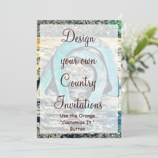 Ontwerp uw eigen Hoefijzers voor uitnodigingen voo (Staand voorkant)