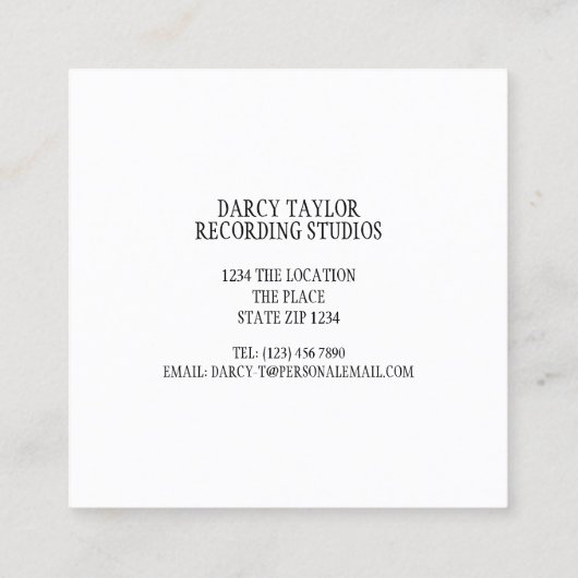 Ontwerp uw eigen Hoesje voor muziekalbum Vierkante Visitekaartje (Achterkant)