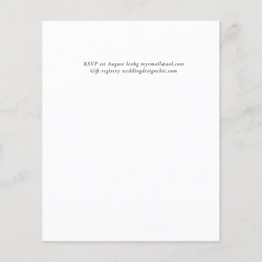 Ontwerp uw eigen huwelijksuitnodiging grafische ka (Achterkant)