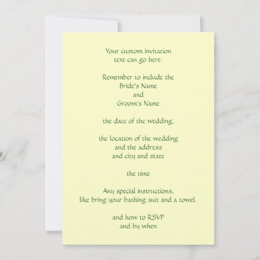 Ontwerp uw eigen huwelijksuitnodigingen kaart (Achterkant)