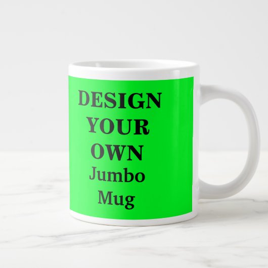Ontwerp uw eigen Jumbo-Mok - helder groen Grote Koffiekop (Rechts)