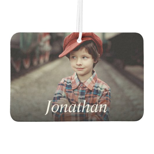 Ontwerp uw eigen Kinder foto en naam op maat Luchtverfrisser (Achterkant)