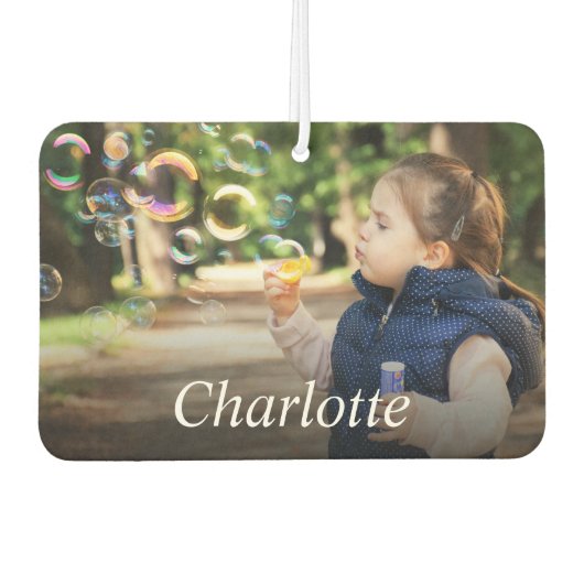 Ontwerp uw eigen Kinder foto en naam op maat Luchtverfrisser (Voorkant)