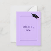 Ontwerp uw eigen kleur Paarse Afstuderen uitnodigi Notitiekaartje (Achterkant)