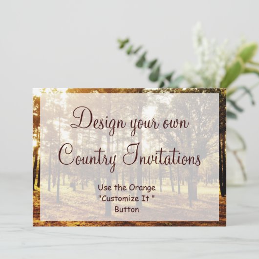 Ontwerp uw eigen land uitnodigingen leeg Sjabloon (Staand voorkant)