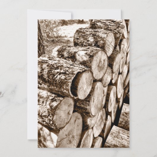 Ontwerp uw eigen land Uitnodigingen Sjabloon hout (Achterkant)