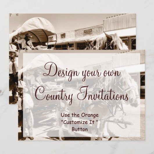 Ontwerp uw eigen landuitvindingen Cowboypaarden Kaart (Voorkant / Achterkant)