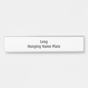 Ontwerp Uw Eigen Lange Zilveren Hangende Naambord Deurbordje