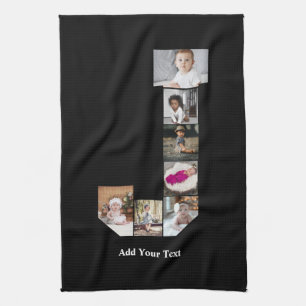 Ontwerp uw eigen letter J Photo Collage Poster Theedoek