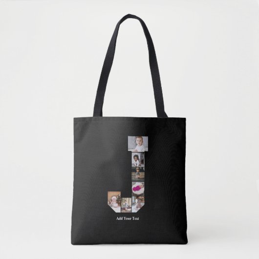Ontwerp uw eigen letter J Photo Collage Poster Tote Bag (Voorkant)