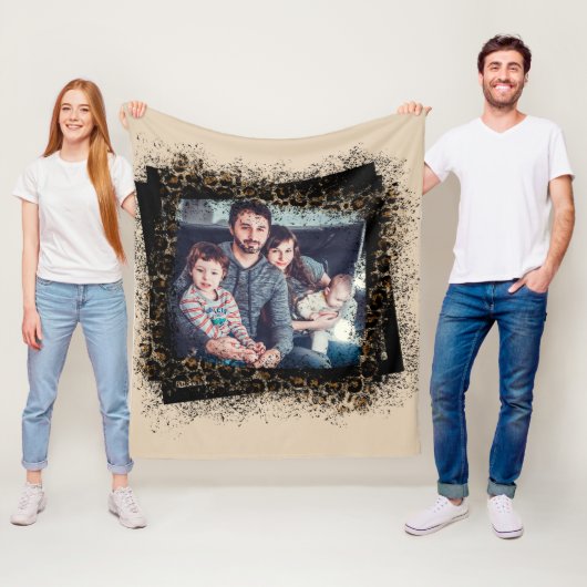 Ontwerp uw eigen Lijst foto van uw eigen luipaard Fleece Deken (In situ)
