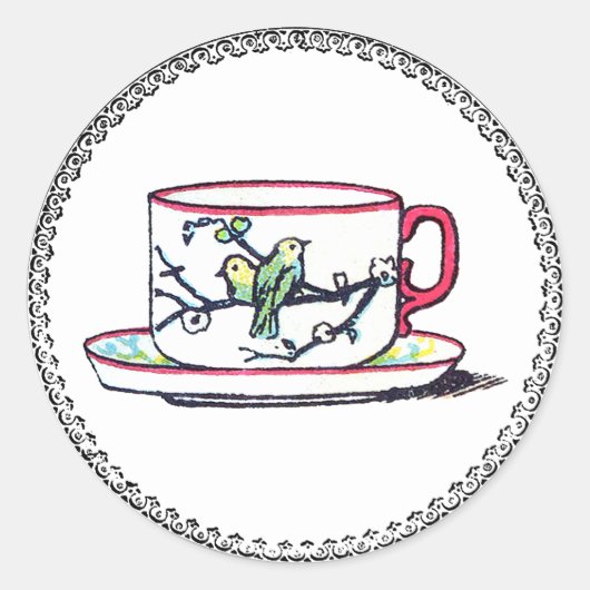  Ontwerp Uw Eigen Logo Koffie of Thee Theekop Ronde Sticker (Voorkant)