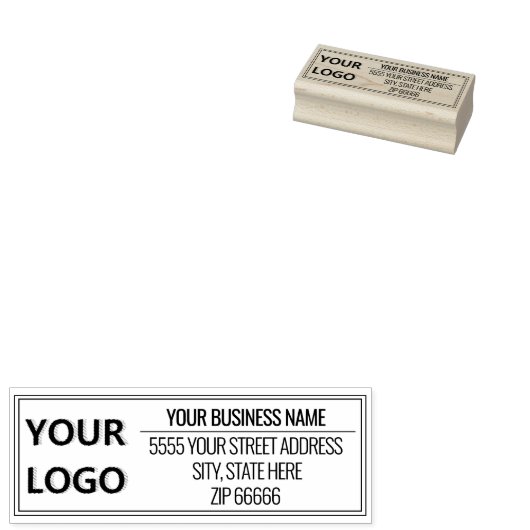 Ontwerp uw eigen Logo Naam Adres Rubberstempel (Gestempeld)