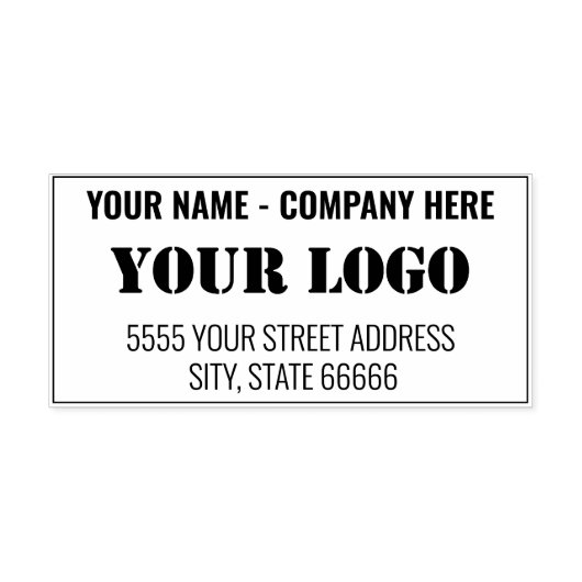Ontwerp uw eigen Logo Naam Adres Rubberstempel (Afrduk)