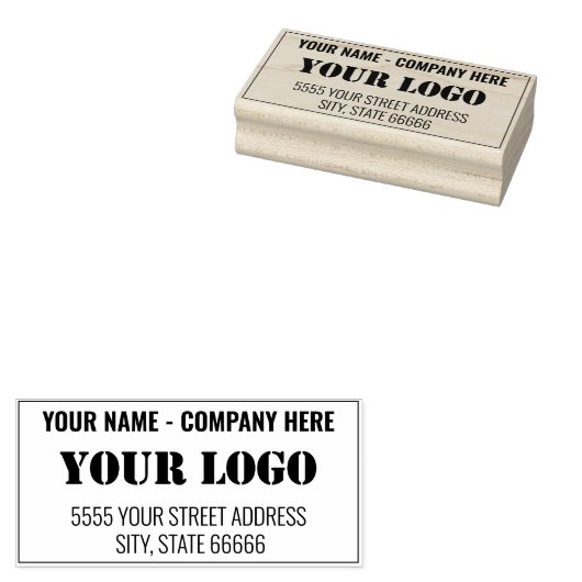 Ontwerp uw eigen Logo Naam Adres Rubberstempel (Gestempeld)