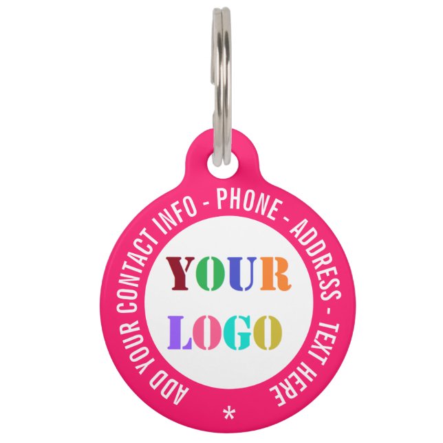 Ontwerp uw eigen Logo of foto tekst naam Pet ID ta Huisdierpenning (Achterkant)