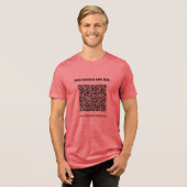 Ontwerp uw eigen merk QR-code zakelijk voorbeeld Tri-Blend Shirt (Voorkant volledig)