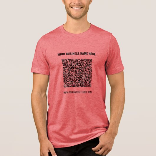 Ontwerp uw eigen merk QR-code zakelijk voorbeeld Tri-Blend Shirt (Voorkant)