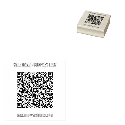 Ontwerp uw eigen met QR Code Rubber Stamp Sjabloon Rubberstempel (Gestempeld)