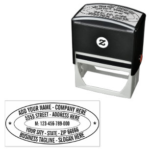 Ontwerp uw eigen moderne adres Oval Stamp Sjabloon Zelfinktende Stempel