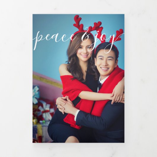 Ontwerp uw eigen Multi Photo Collage Holiday Drieluik Wenskaart (Cover)