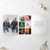 Ontwerp uw eigen Multi Photo Collage Holiday Drieluik Wenskaart (Binnen)