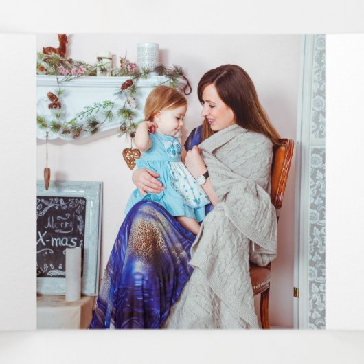 Ontwerp uw eigen multicore kerstfeestdag met feest drieluik wenskaart (Binnenkant midden)