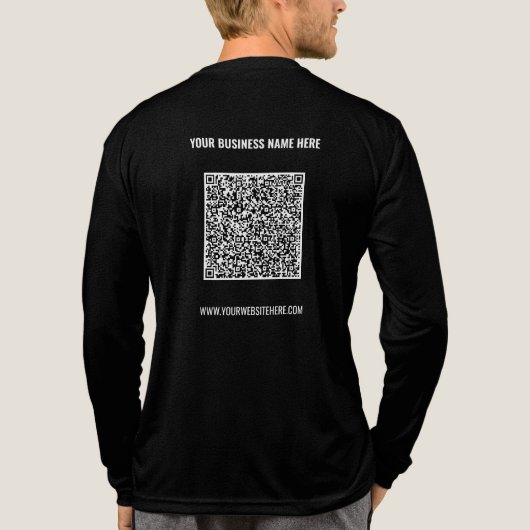Ontwerp uw eigen naam Website en QR Code Business Tri-Blend Shirt (Achterkant volledig)